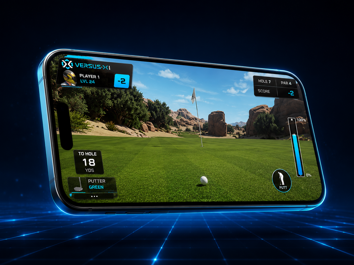 Versus-X realistic golf gameplay on mobile